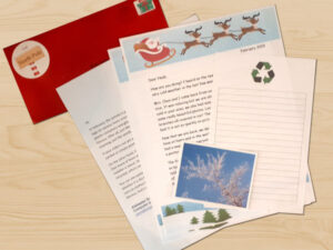 Santa and the elves recycle in the workshop